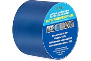 SUNLL Butyl Duct Tape 4" W X 16'L, Waterproof Butyl Seal Strip for RV Repair, Window, Boat and Pipe Sealing, Glass & EDPM Rubber Roof Patching, Blue