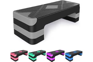 Ucootifly Aerobic Exercise Step Adjustable Aerobic Stepper for Exercise Workout Step Platform for Step Up, 26.5" Step Deck wi