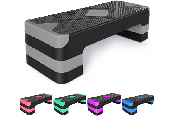 Ucootifly Aerobic Exercise Step Adjustable Aerobic Stepper for Exercise Workout Step Platform for Step Up, 26.5" Step Deck wi