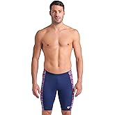 Arena Mens Arena Performance Men's Racing Stripe Swim Jammer Knee-Length Training Bathing Suit