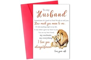 Thank You Husband Birthday Card,Romantic Birthday Gift for Husband, Unique Sweet Birthday Card from Wife, Happy Birthday To M