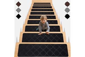 Stair Treads for Wooden Steps 8" X 30",Self Adhesive Stair Treads for Wooden Steps Indoor,Non-Slip Carpet Stair Treads for Ch