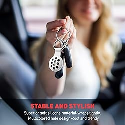 2 Pack Airtag Holder with Keychain, Soft Silicone