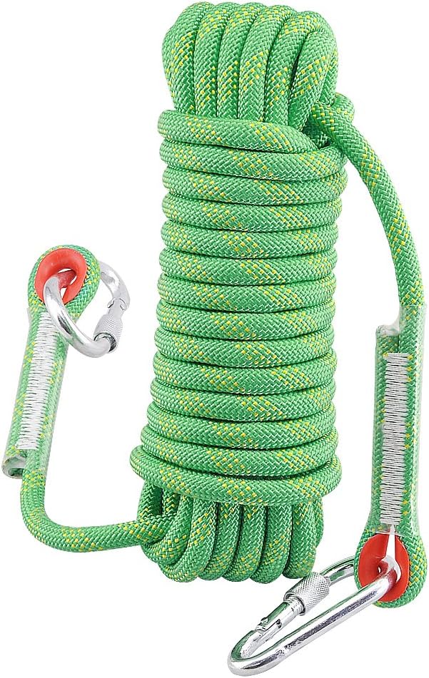 Syiswei Static Rock Climbing Rope 12MM Upgraded Carabiners Outdoor