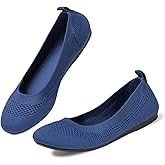 BEJINASH Ballet Flats for Women Soft Slip On Flat Shoes Knit Round Toe Work Flat Mesh Woman Walking Shoes Comfortable Casual