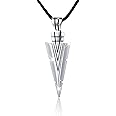 Men's 925 Sterling Silver Arrow Arrowhead Poseidon Sentimental for Him Boyfriend Pendant Necklace Gift Cords