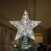 Christmas Tree Topper Star Christmas Decorations Lighted Wire Xmas Tree Star 12 Inch Silver