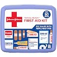 BAND-AID Brand Travel Ready Portable First Aid Kit, 80 Piece | Emergency Essentials for Minor Wound Care, Bandages, Neosporin
