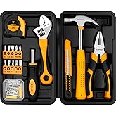 DEKOPRO 86PCS Tool Set Household DIY Tool Kit with Storage Toolbox, Small Compact Hand Tool Box Set for Home Use, DIY, Apartment, Office &amp; Home Repair, Orange