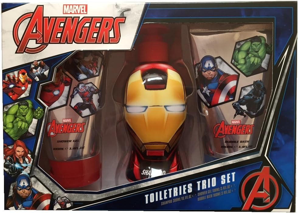 Marvel Avengers Trio Toiletries Gift Set - Shower Gel, Bubble Bath & Shampoo - Iron Man