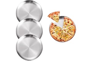 CheeseandU 4Pcs Pizza Pans 9 Inch Pizza Tray Oven Pizza Crisper Pan Round Baking Tray Round Pizza Plate Crisper Pan for Oven 