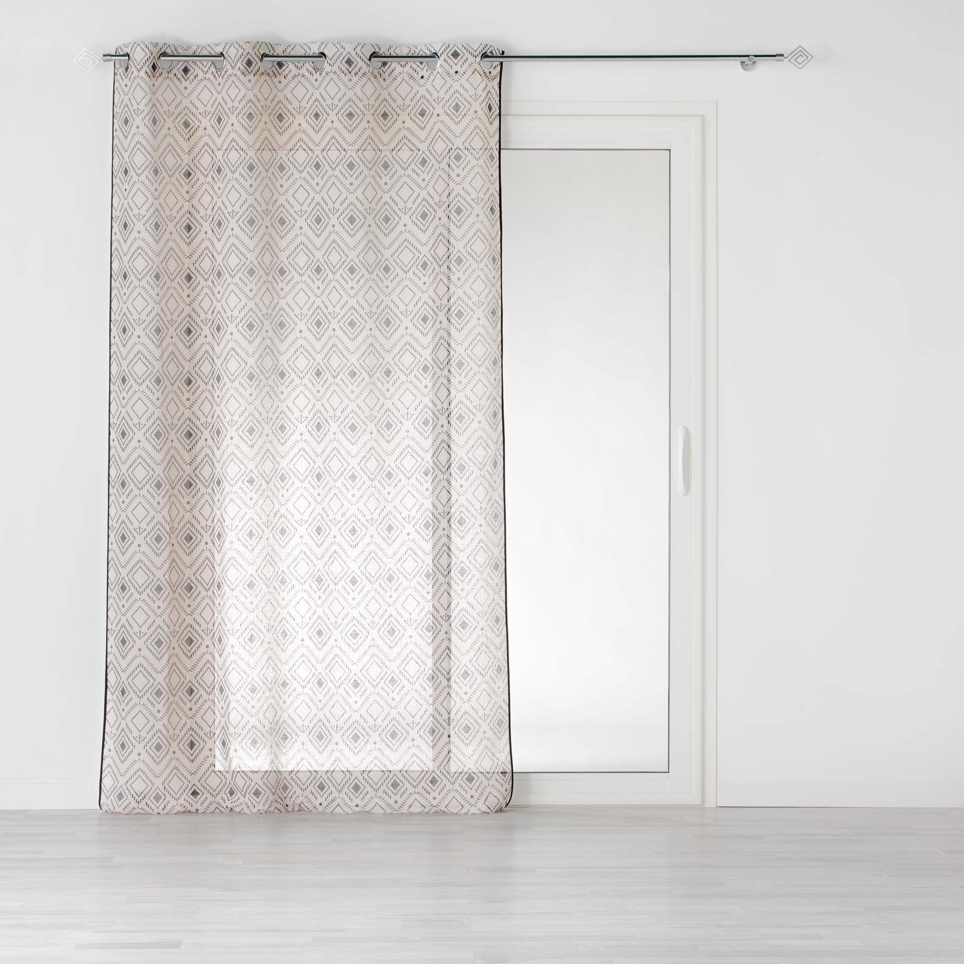 Douceur d'Intérieur, Printed Linen Look Eyelet Curtain 140 x 240 cm