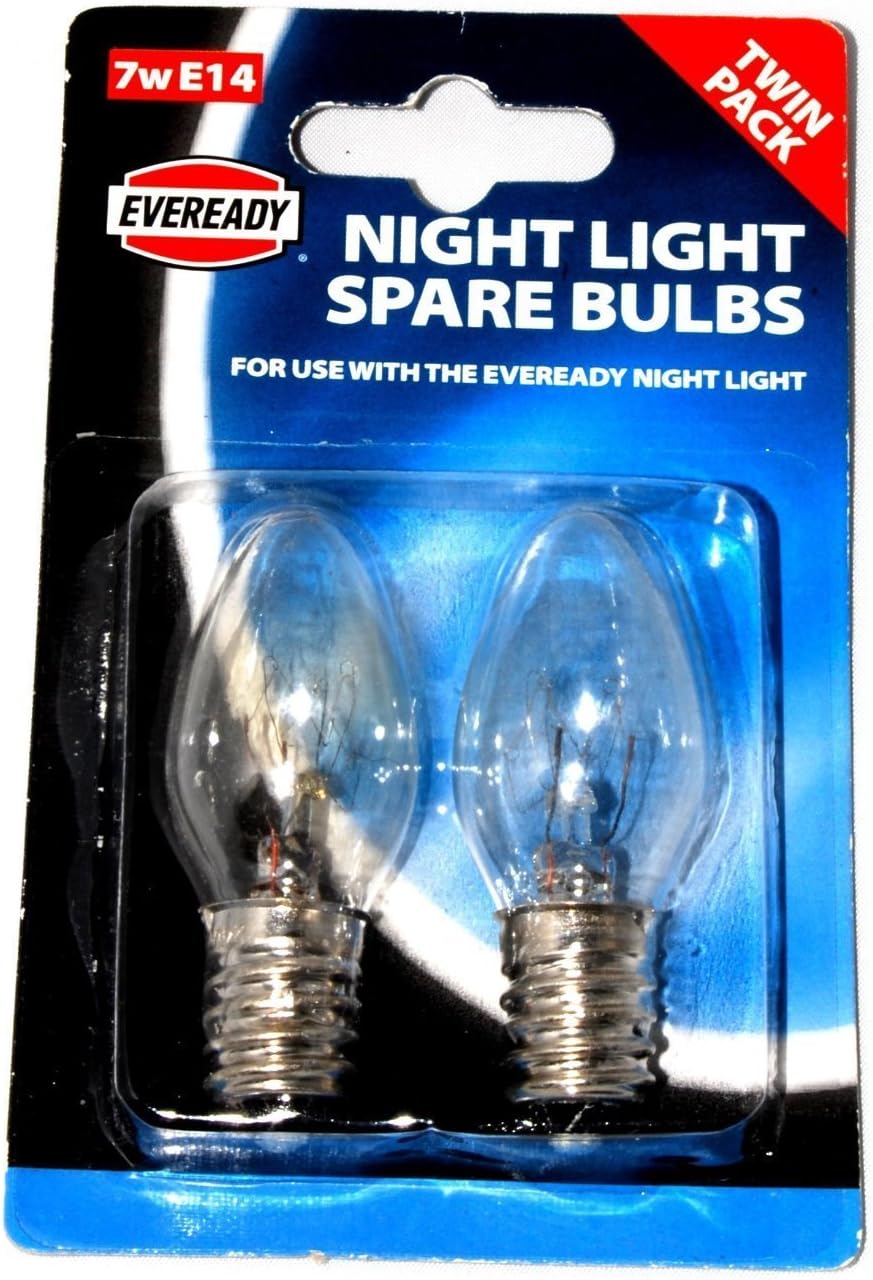 2 x 2 Eveready Night Light Replacement Spare Bulbs 7W E14 Screw Cap