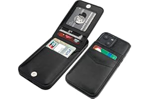 KIHUWEY Compatible with iPhone 14 Case Wallet with Credit Card Holder, Flip Premium Leather Magnetic Clasp Kickstand Heavy Duty Protective Cover for iPhone 14 6.1 Inch (Black)