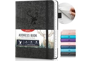 Address Book with Alphabetical Tabs, Hardcover Small Passwordbook, Phone Book Large Print for Phone Numbers, Internet Website