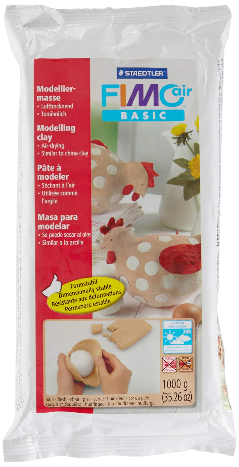 STAEDTLER Fimo Air Basic 810143 Air Drying Modelling Clay, 1 kg flesh Buy Online in United