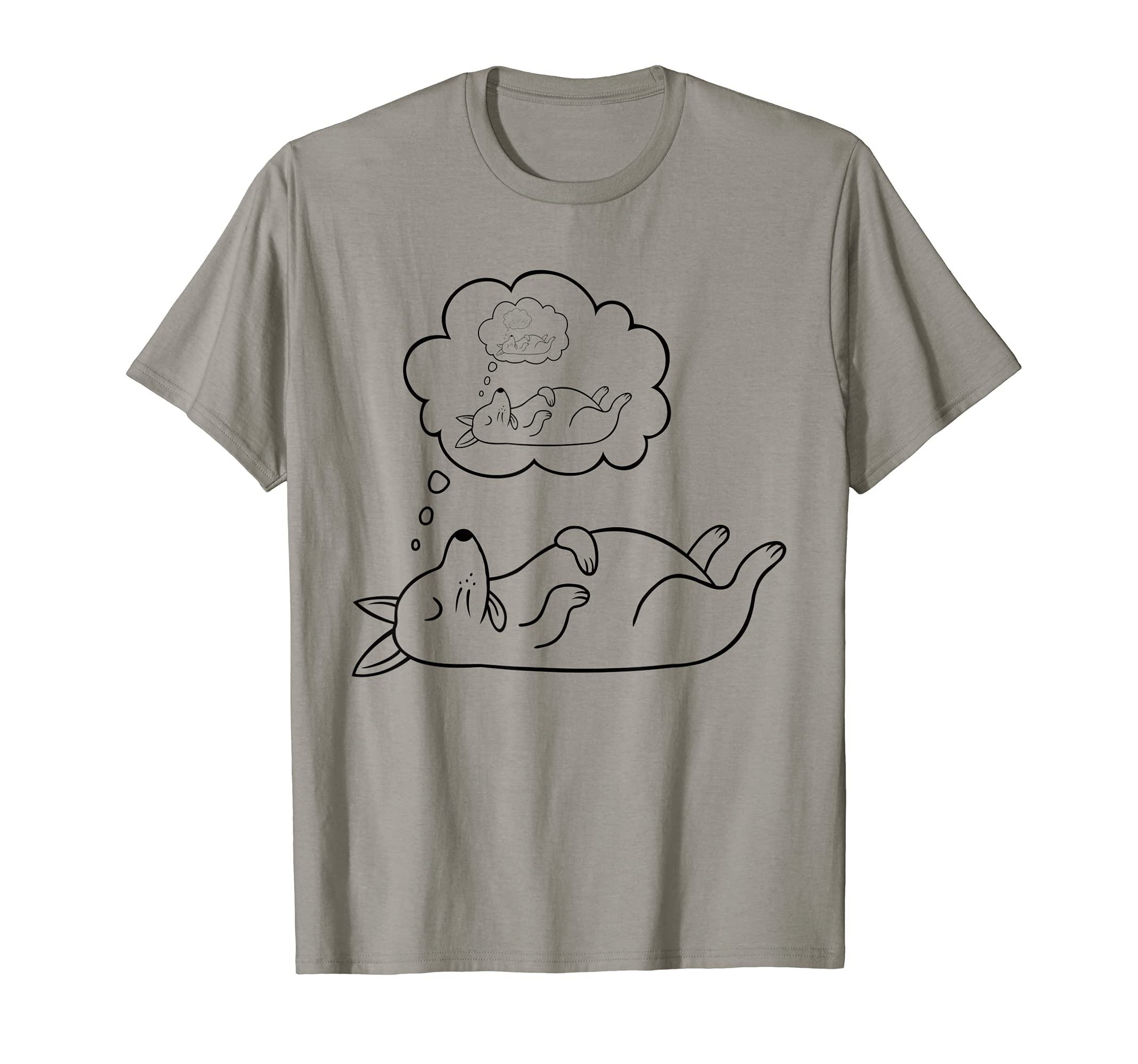 lazy dog, dog is sleeping dog is tired funny dog dreaming T-Shirt