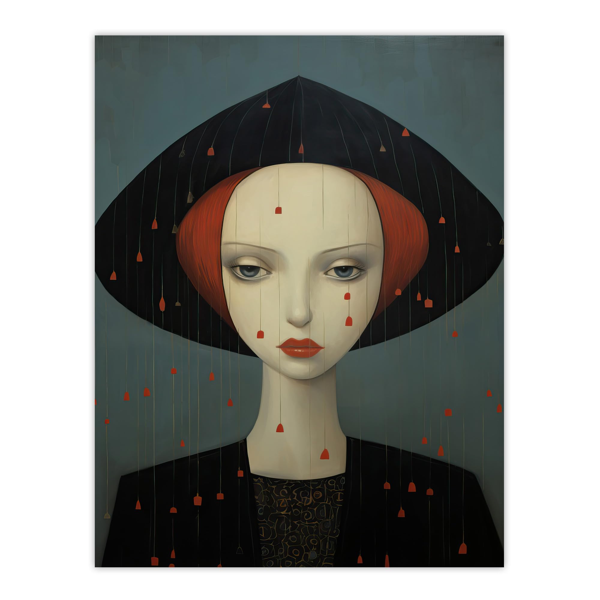 Wee Blue Coo Don't Rain On My Parade Red Haired Woman Extra Large XL Wall Art Poster Print