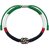LAMIBEE Infinity Country Pride, Country Flag Code Bracelet, Protection and Lucky Sufer String Bracelet, Tibetan Wrist Wrap Bracelet, Boho Style Rope Bracelet for Women, Men, String Thread Bracelets