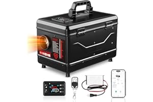 GEARLASSO Diesel Heater 110V/12V/24V 8KW, All-in-One 5L Air Diesel Parking Space Heater Come with APP Remote Control and LCD Screen Suitable for Home Shop Garage RV Trailer Boat, Black