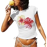 Graphic Baby Tees for Women Y2k Cute Summer Tops Cropped Shirts Teens 90s Streetwear
