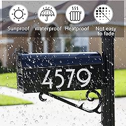 6 Sets 3 inch White Reflective Mailbox Numbers