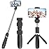 Selfie Stick Tripod with Bluetooth Wireless Remote,Ausemku Extendable Cell Phone Stand, Portable Monopod for iPhone X/iPhone 8/8 Plus/iPhone 7/iPhone 7 Plus/Galaxy S9/S9 Plus/Note 8/S8/S8 Plus/More
