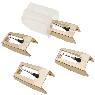 Vinyl Record Player Needles - Zentect Upgraded Golden Record Needle Diamond Turntable Stylus Replacement for Crosley Jensen Ion Victrola Phonograph (Pack of 4)