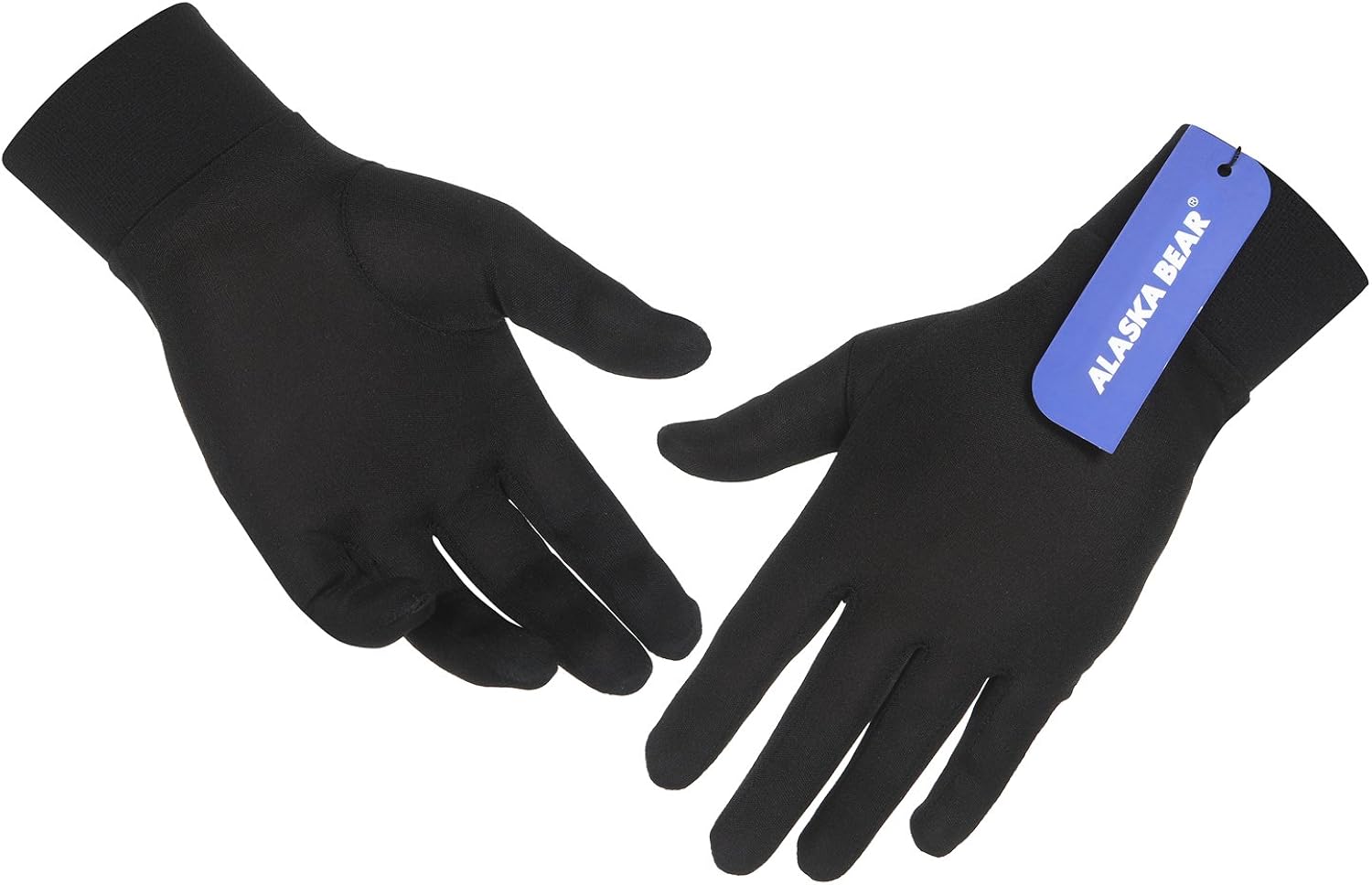 ALASKA BEAR - Natural Silk Liner Gloves Unisex : Clothing