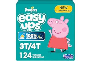 Pampers Easy Ups Girls & Boys Potty Training Pants, Size 5 (3T4T), Peppa Absorbent Training Underwear, Up to 100% Leakproof D