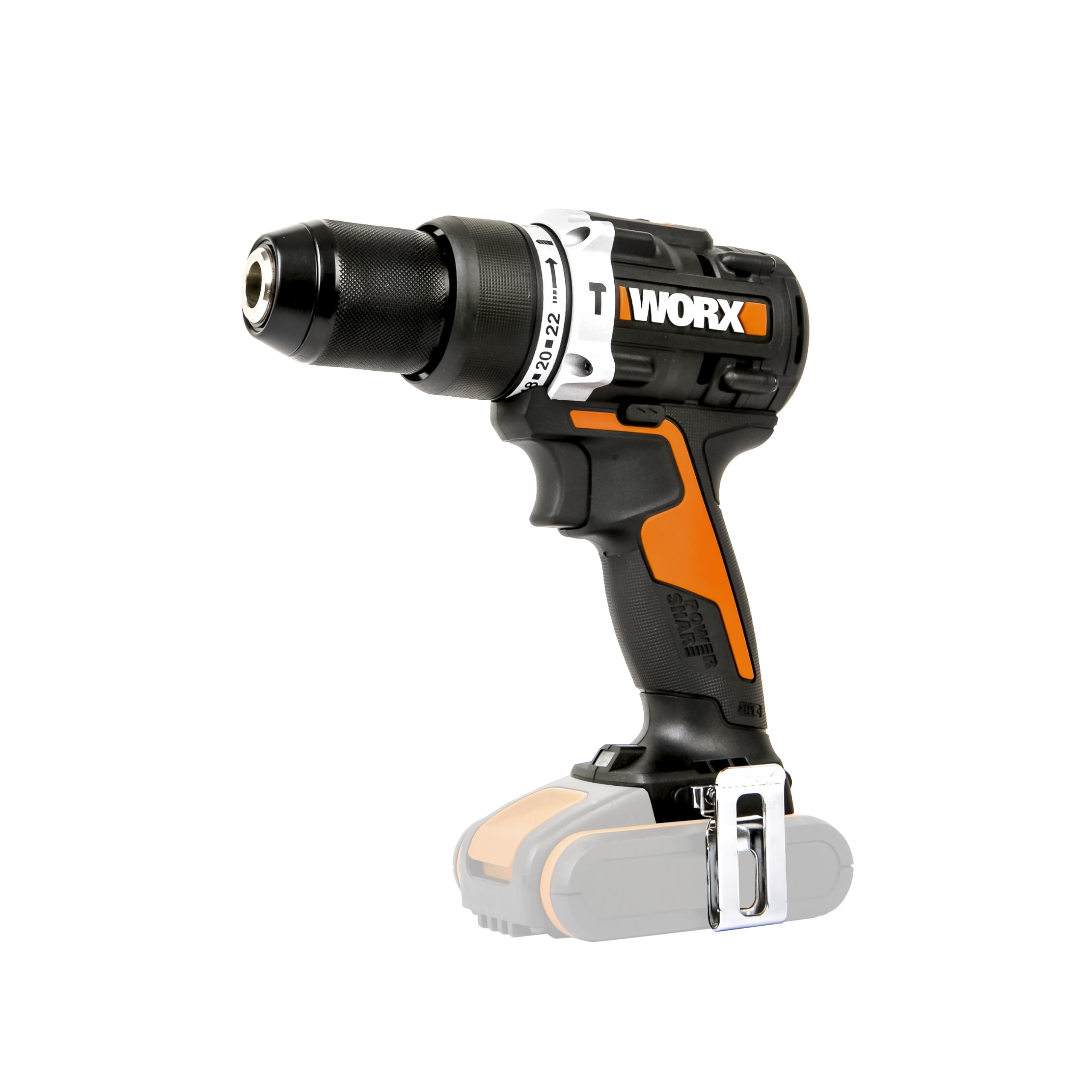 WORX Nitro 18V (20V MAX) Cordless Impact Drill, PowerShare, Brushless Motor, 60Nm,13mm Chuck, Variable Speed Control, LED Light, Bare Tool, WX352.9