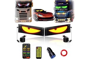DOUMMANTN 2PCS LED Eyes for Car Windshield: 14"x4.1", Devil Eyes Light for Windshield, DIY Programmable Flexible LED Panel, Lightride Eyes for Car SUVs Truck Windows with Remote & App Control