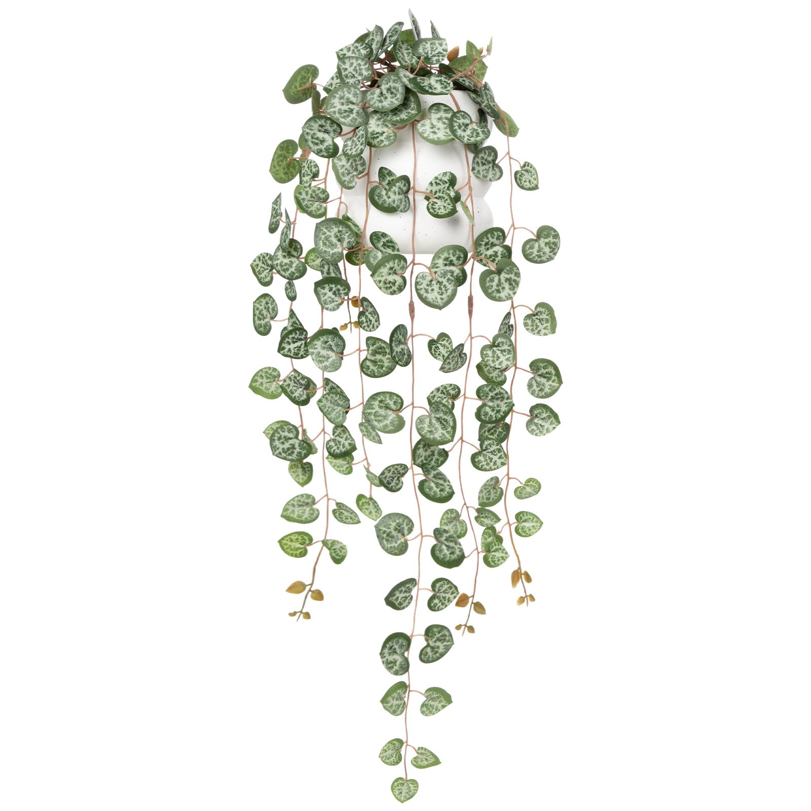 Hollyone Trailing Artificial Plants Decorative Fake Potted Plants, String of Hearts Plants Indoors Outdoors, Faux Trailing Plants Greenery for Home, Wall, Living Room, Bedroom, Office Decor