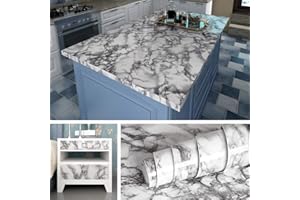 Livelynine Marble Wall Paper Kitchen Countertop Peel and Stick Wallpaper Waterproof Contact Paper Self Adhesive Vinyl Wrap for Bathroom Countertops Table Desk Furniture Counter Top Covers 15.8x78.8 in