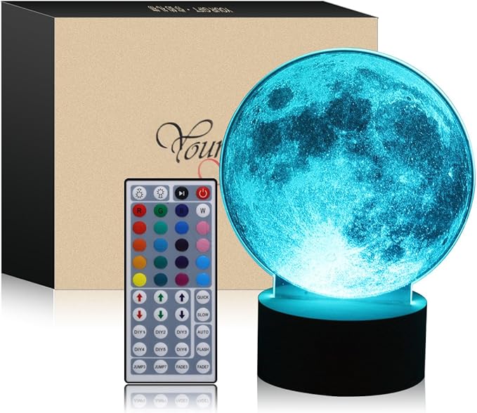 Moon 3D Led Night Light Remote Control Table Desk Lamps,Yunplus 20