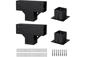 Neorexon Pergola Kit Elevated Wood Stand Kit Woodwork for 4"x 4" (Actual 3.5" x 3.5"), Wooden Gazebo Kit for Pergola Brackets with Corner and Pergola Base Brackets
