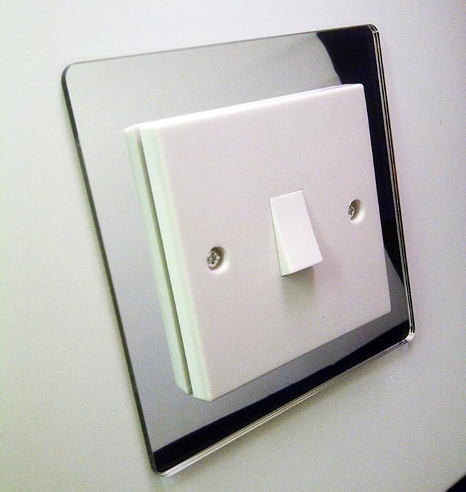 SINGLE LIGHT SWITCH COVER SURROUND COLOURED ACRYLIC DECORATIVE PERSPEX