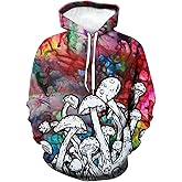 Lurhonp Mens Womens Novelty Hooded Sweatshirt Pullover Hippie Mushroom Long Sleeve Hoodie