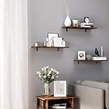 SONGMICS Set of 2 Floating Shelves, Retro Style 60 x 20 x 7 cm LWS04NB view 4