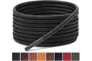 Handshop Waxed Boot Shoelaces 7 Colors 27"-48" Round Shoe Laces for Dress Shoes