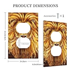 African Lion 1 Gang Duplex Outlet Covers Light