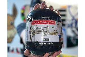 Dabline Bulk Acrylic Yarn for Tufting - 1028 yard - 800g - Worsted Weight Size 4-8 Ply Designed for Tufting Rugs - super soft (Black)
