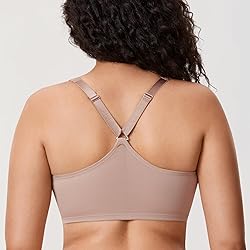 DELIMIRA Women's Front Closure Racerback Bras Plus