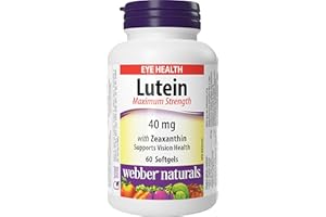Webber Naturals Lutein 40 mg, 60 Softgels, Extra Strength Eye Support Supplement with Zeaxanthin