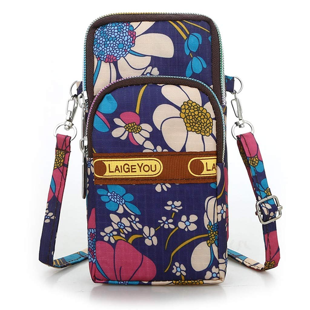 Allegorly Sac à Bras Cartoon étudiants, Mode Neutre étudiants en Nylon Sports De Plein Air Bras Sac Sac Téléphone Sac à Bandoulière Grande Capacité (3.14X2.36X6.69)