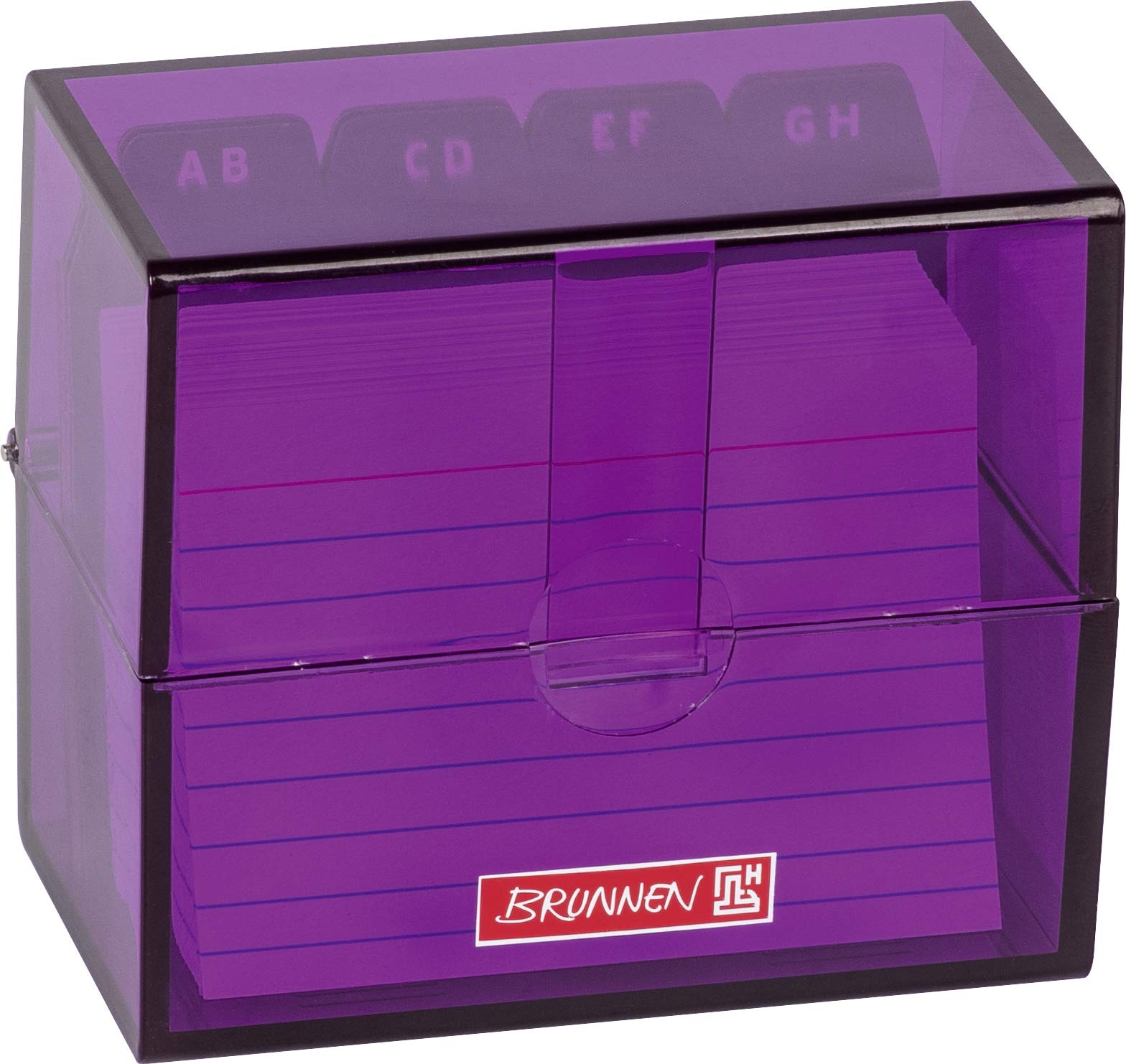 "Brunnen 102058060 Index Card Box 8 x 7.5 x 4.8 cm for A8 Index Cards Polystyrene Purple Colour Code