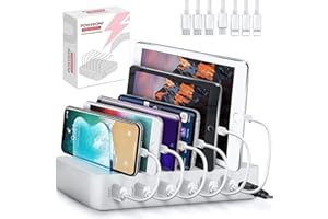 Poweroni USB Charging Station Dock - 6-Port - Fast Charge Docking Station for Multiple Devices