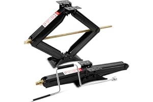 FROSTYRIDER RV Trailer Camper Stabilizer Leveling Scissor Jacks, 5000LBS Load Capacity RV Scissors Jack, Adjustable Jack Stands with Screw Mechanism, MAX 24-inch Extension, w/Handle - 1Pack