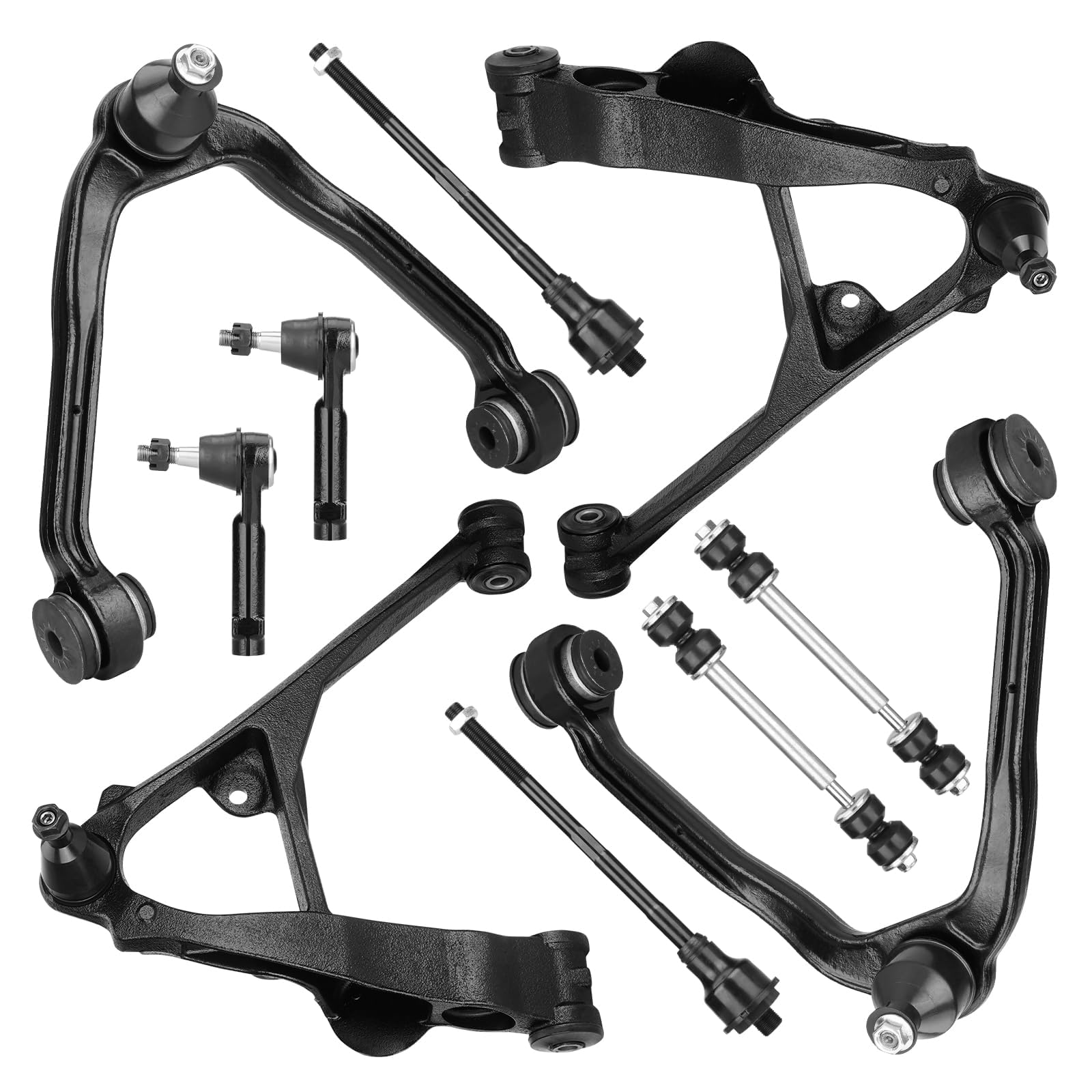 Photo 1 of **ONLY 2 ARMS**10pcs Front Lower Upper Control Arm Front Torsion Bar Suspension Fit for 1999-2006 Chevrolet Silverado GMC Sierra 1500 4WD/AWD 2004-2006 RWD w/Ball Joint Tie Rod End K620380 K620381 K80942