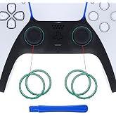 eXtremeRate Chameleon Green Purple Glossy Replacement Accessories for PS5 Controller, Custom Accent Rings for PS5 Controller - Controller NOT Included